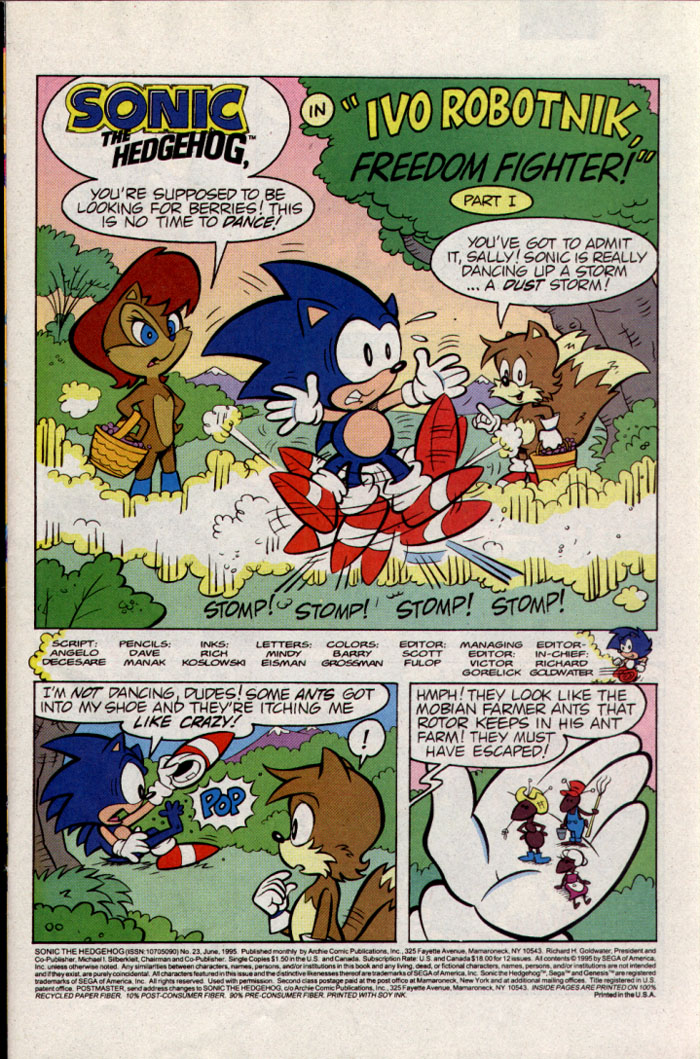 Sonic - Archie Adventure Series June 1995 Page 1